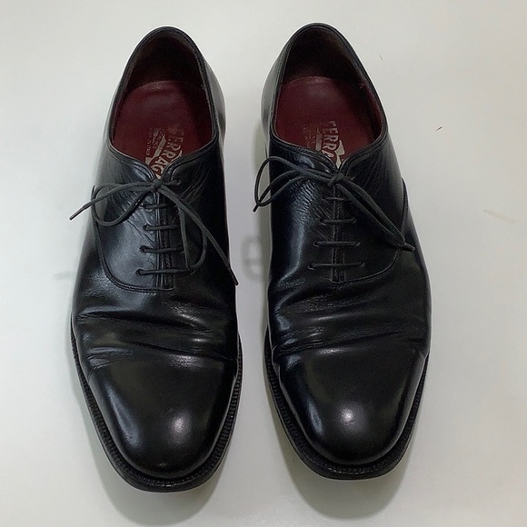 Salvatore Ferragamo black Italian leather lace up Oxfords size 9.5 D EUC - Picture 9 of 16
